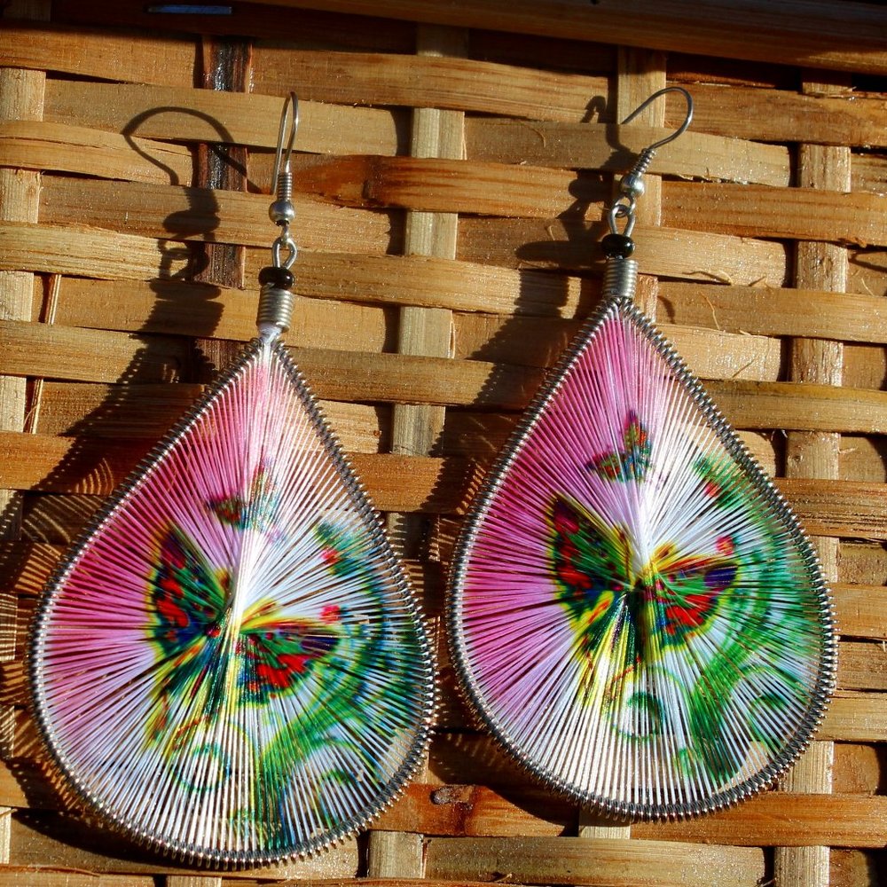 Handmade Butterfly Silk Thread Earrings